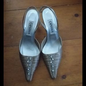Caparros tan 7B woman shoe crystals and beading